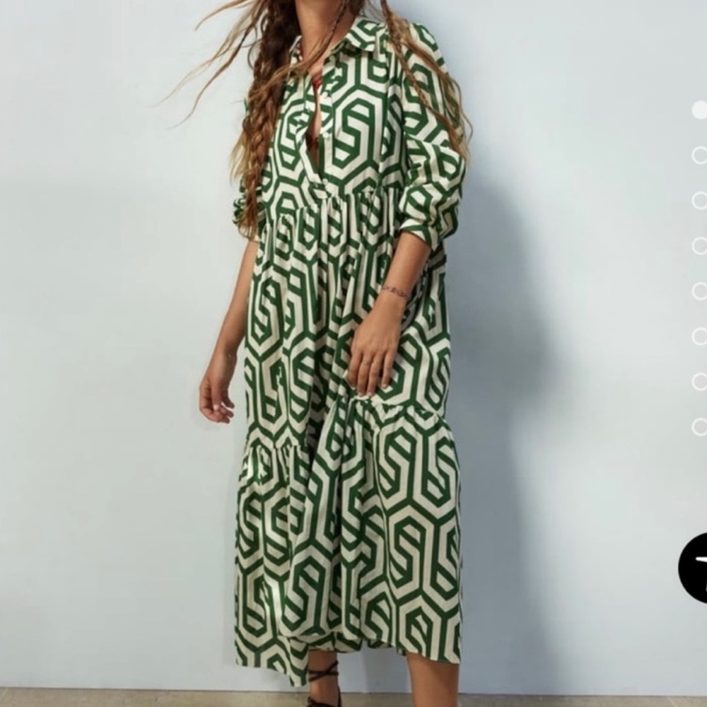 Zara Geometric Green Sundress
XS